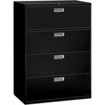 HON 600 Series Four-Drawer Lateral File, 42w x 19-1/4d, Black