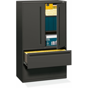 HON 700 Series Lateral File w/Storage Cabinet, 42w x 19-1/4d, Charcoal