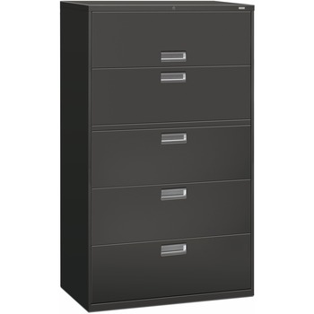 HON 600 Series Five-Drawer Lateral File, 42w x 19-1/4d, Charcoal