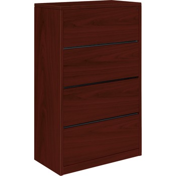HON 10500 Series Four-Drawer Lateral File, 36w x 20d x 59-1/8h, Mahogany