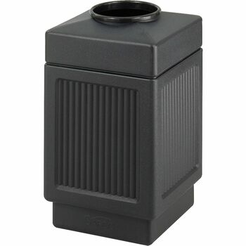 Safco Mayline Canmeleon Top-Open Receptacle, Square, Polyethylene, 38gal, Textured Black