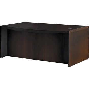 Safco Aberdeen Series Laminate Bow Front Desk Shell, 72w x 42d x 29-1/2h, Mocha