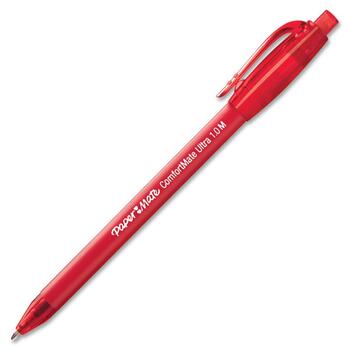 Paper Mate ComfortMate Ultra RT Ballpoint Retractable Pen, Red Ink, Medium, Dozen