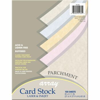 Pacon Array Card Stock, 65 lb, 8.5&quot; x 11&quot;, Assorted Parchment Colors, 100 Sheets/Pack