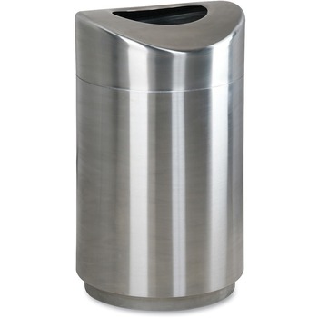 Rubbermaid Commercial Eclipse Open Top Waste Receptacle, Round, Steel, 30gal, Stainless Steel