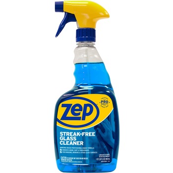 Zep Commercial Streak-Free Glass Cleaner, Pleasant Scent, 32 oz Spray Bottle, 12/Carton