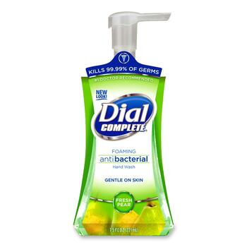 Dial Professional Antimicrobial Foaming Hand Soap, Fresh Pear, 7.5oz Pump Bottle