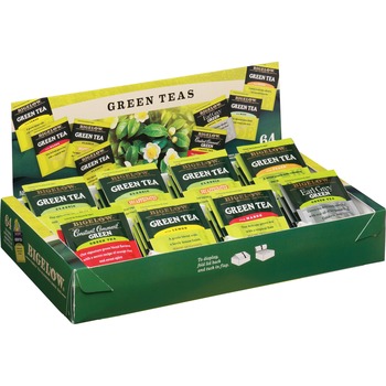 Bigelow Green Tea Assortment, Individually Wrapped, Eight Flavors, 64 Tea Bags/Box