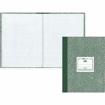 National Lab Notebook, Quadrille Ruled, 7.88&quot; x 10.13&quot;, White Paper, Green Cover, 96 Sheets