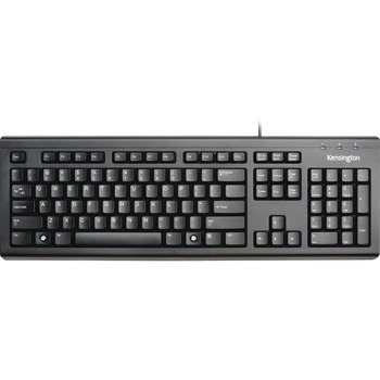 Kensington Keyboard for Life Slim Spill-Safe Keyboard, 104 Keys, Black