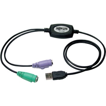 Tripp Lite by Eaton USB to PS/2 Adapter, USB-A Male to 2 x PS/2 Female, 18&quot;