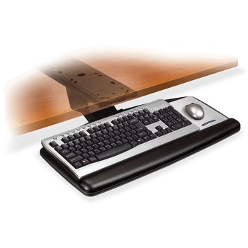 3M Sit/Stand Easy Adjust Keyboard Tray, Standard Platform, 25-1/2w x 12d, Black
