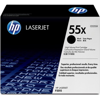 HP 55X (CE255X) Toner Cartridge, Black High Yield