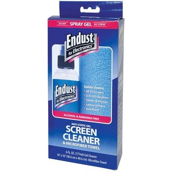 Endust for Electronics LCD/Plasma Cleaning Gel Spray, 6oz, Pump Spray w/Microfiber Cloth