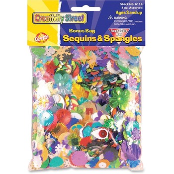 Creativity Street Sequins &amp; Spangles, Assorted Metallic Colors, 4 oz/Pack
