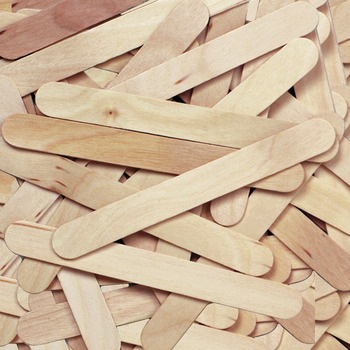 Creativity Street Natural Wood Craft Sticks, Jumbo Size, 6 x 3/4, Wood, Natural, 500/Box