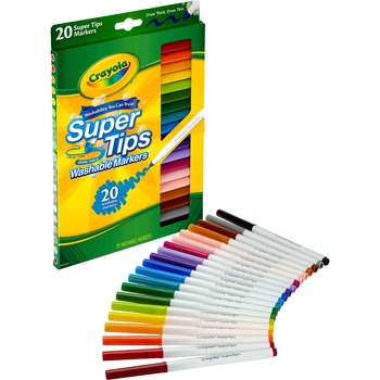 Crayola Washable Super Tips Markers, 20/ST