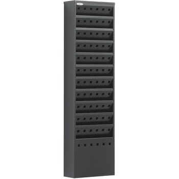 Safco Steel Magazine Rack, 11 Compartments, 10w x 4d x 36-1/4h, Black