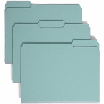 Smead Colored Pressboard Fastener Folders, Letter, 1/3 Cut, Blue, 25/Box