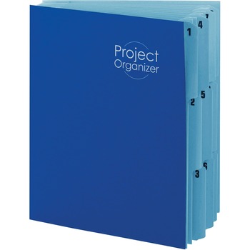 Smead Project Organizer Expanding File, 10 Pockets, Lake/Navy Blue