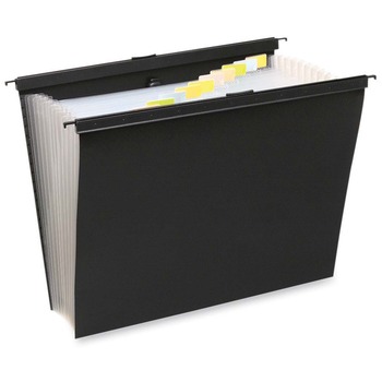 Wilson Jones Slidebar File with Expanding 13 Pockets, Poly, Letter, Black