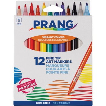 Prang Markers, Fine Point, 12 Assorted Colors, 12/Set