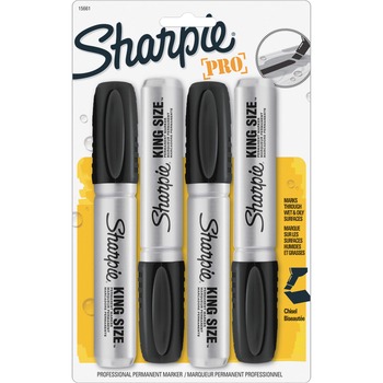 Sharpie King Size Permanent Markers, Black, 4/Pack