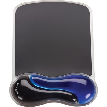 Kensington Duo Gel Wave Mouse Pad with Wrist Rest, Blue