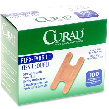 Curad&#174; Flex Fabric Bandages, Knuckle, 100/Box
