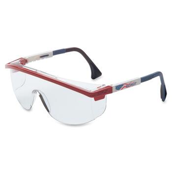 Honeywell Uvex Astrospec 3000 Safety Glasses, Red/White/Blue Frame, Clear Lens