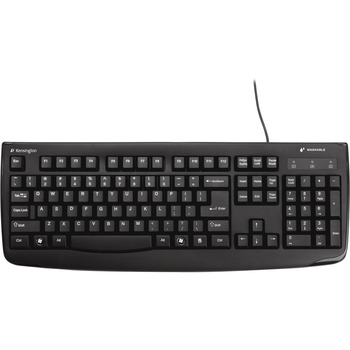 Kensington Pro Fit USB Washable Keyboard, 104 Keys, Black