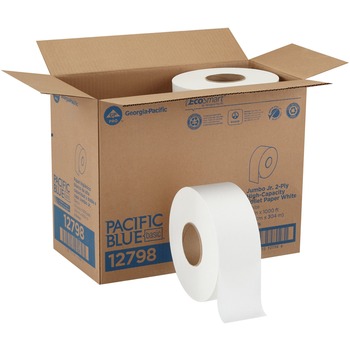 Georgia Pacific Professional Toilet Paper, Jumbo Jr, JRT, 2-ply, 9&quot; dia, 1000&#39;, 8 Rolls/CT