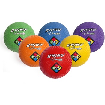 Champion Sports Playground Ball Set, Nylon, Assorted Colors, 6/Set