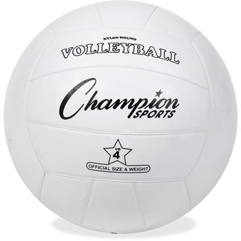 Champion Sports Rubber Sports Ball, For Volleyball, Official Size, White