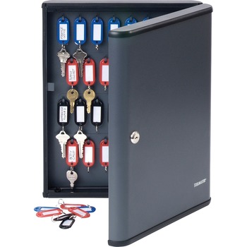 SteelMaster Security Key Cabinets, 60-Key, Steel, Charcoal Gray, 12 x 2 3/8 x 14 3/4