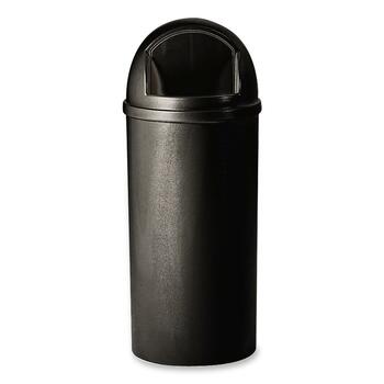 Rubbermaid Commercial Marshal Classic Container, Round Trash Can, 15 gal, Black