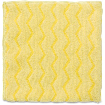 Rubbermaid Commercial Hygen Microfiber Cloth, 16 x 16 inch, Yellow, 12/CT