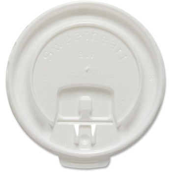 SOLO&#174; Cup Company Lift Back &amp; Lock Tab Cup Lids for Foam Cups, For SLOX8J, White, 2000/Carton
