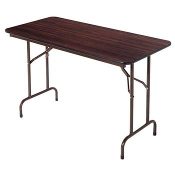Alera Wood Folding Table, Rectangular, 48w x 24d x 29h, Walnut