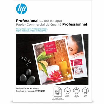 HP Inkjet Brochure/Flyer Paper, 103 Brightness, 48lb, 8-1/2 x 11, White, 150/Pack
