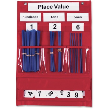 Learning Resources Counting and Place Value Pocket Chart with Cards, Straws, 13 x 17 3/4