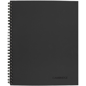 Cambridge Side-Bound Ruled Meeting Notebook, Legal Ruled, 8.88&quot; x 11&quot;, White Paper, Black Cover, 80 Sheets