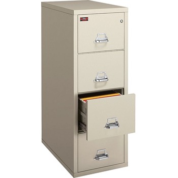 FireKing Four-Drawer Vertical File, 21-5/8 x 32-1/16, UL 350&#176; for Fire, Legal, Parchment