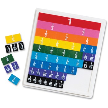 Learning Resources Rainbow Fraction Tiles with Plastic Tray, Math Manipulatives, for Grades 2-6