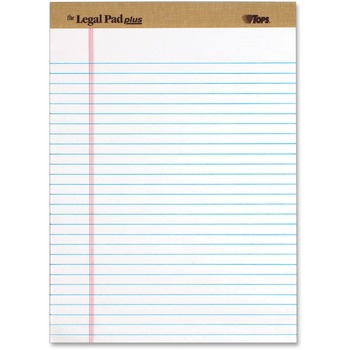 TOPS™ The Legal Pad Ruled Perforated Pads, Legal/Wide, 8 1/2 x 11 3/4, White, Dozen