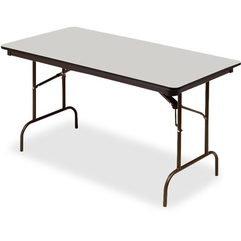 Iceberg Premium Wood Laminate Folding Table, Rectangular, 60w x 30d x 29h, Gray/Charcoal