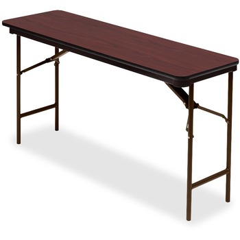 Iceberg Premium Wood Laminate Folding Table, Rectangular, 60w x 18d x 29h, Mahogany