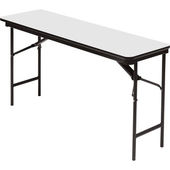 Iceberg Premium Wood Laminate Folding Table, Rectangular, 60w x 18d x 29h, Gray/Charcoal