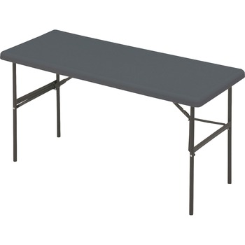 Iceberg IndestrucTables Too 1200 Series Resin Folding Table, 60w x 24d x 29h, Charcoal