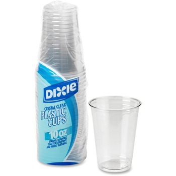Dixie 10oz. Tall Pete Plastic Cold Cups, Clear, 500 Cups/Carton